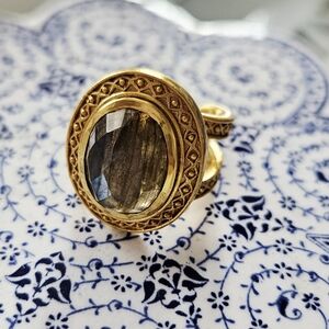 Julie Vos gold stone ring. Costume. Size 8